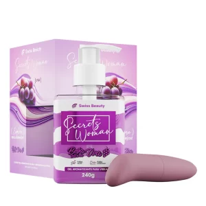KIT 2 ITENS GEL AROMATIZANTE UVA 240G + MASSAGEADOR GOLFINHO SWISS BEAUTY