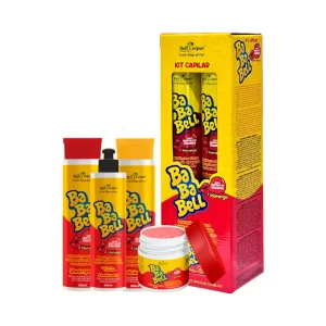 baba-bell-morango KIT CAPILAR BABABELL MORANGO 4 ITENS